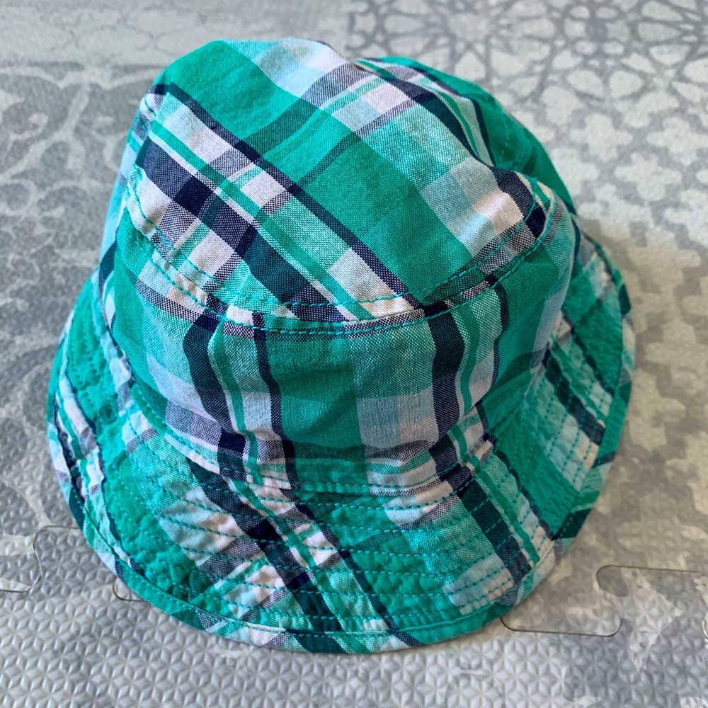 Gymboree Plaid Green Blue Summer Bucket Hat